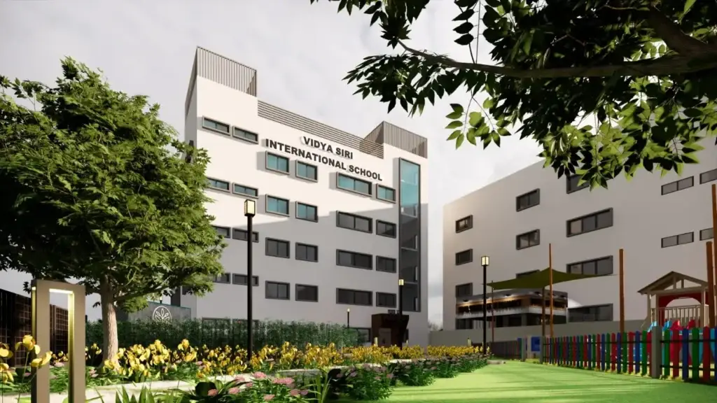 Vidya Siri International School's modern campus building with spacious classrooms, green surroundings, and state-of-the-art educational infrastructure in Bangalore